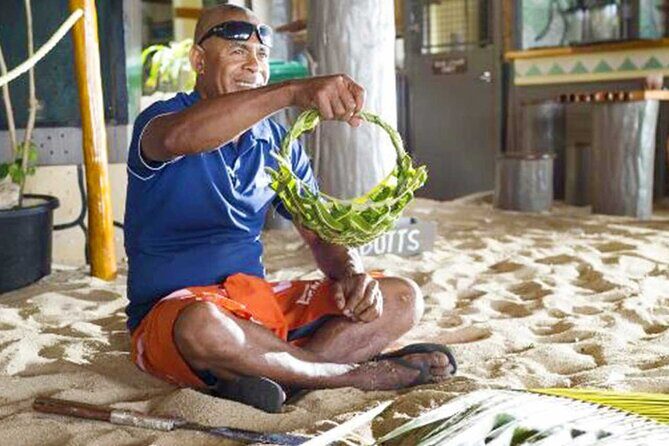 Beachcomber Island Escape - A Perfect Day in Paradise - Crafts and Coconut Skills: Basket Weaving, Coconut Scraping, and Tree Climbing
