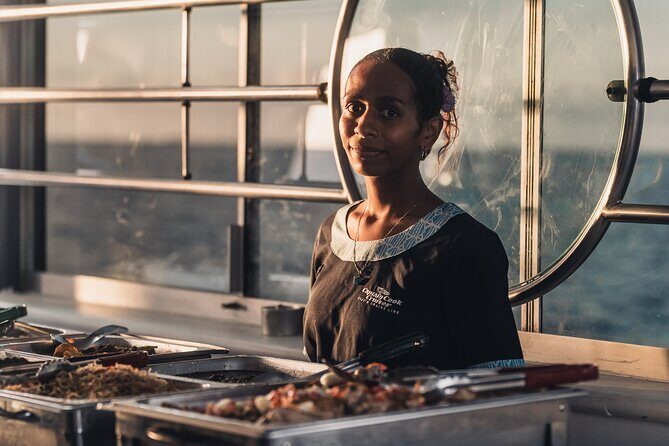 Captain Cook Cruises Fiji - Sunset Dinner Cruise - The sail past the Mamanuca Islands: your best job is taking photos